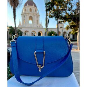 Ivan Troy Carla Blue Women's Italian Leather Outdoor Crossbody Shoulder Bag